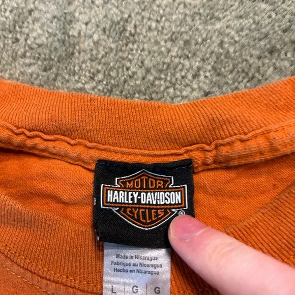 Hardly Davidson Double Sided Long Sleeve Shirt Size Large Y2K Motorcycle - Picture 3 of 5